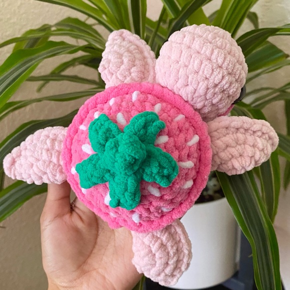 LAST ONE! 🥳HP!🥳 Crochet Strawberry Sea Turtle - Picture 2 of 3